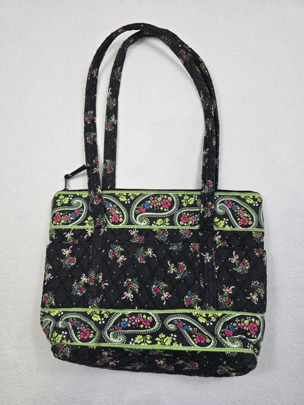 Quilted Paisley Tote Bag Croft & Barrow With Green Interior